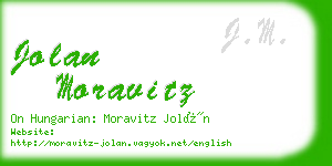 jolan moravitz business card